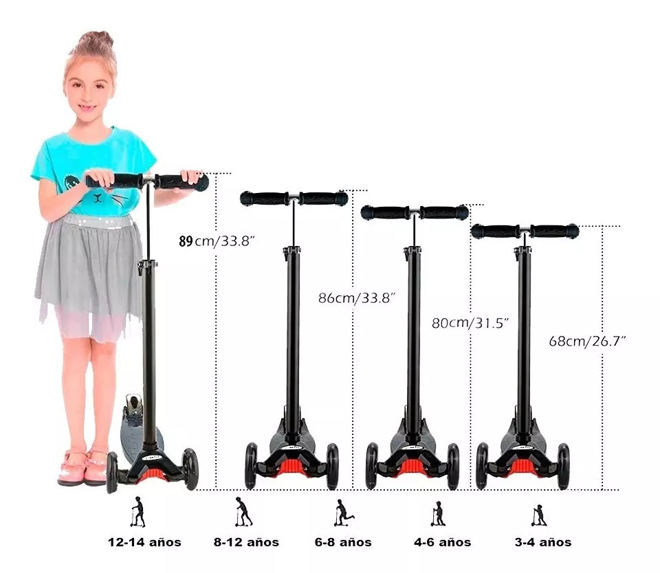 Monopatin Scooter Patineta Niños LED